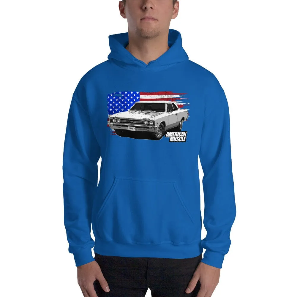 1967 Chevelle Hoodie Sweatshirt With American Flag