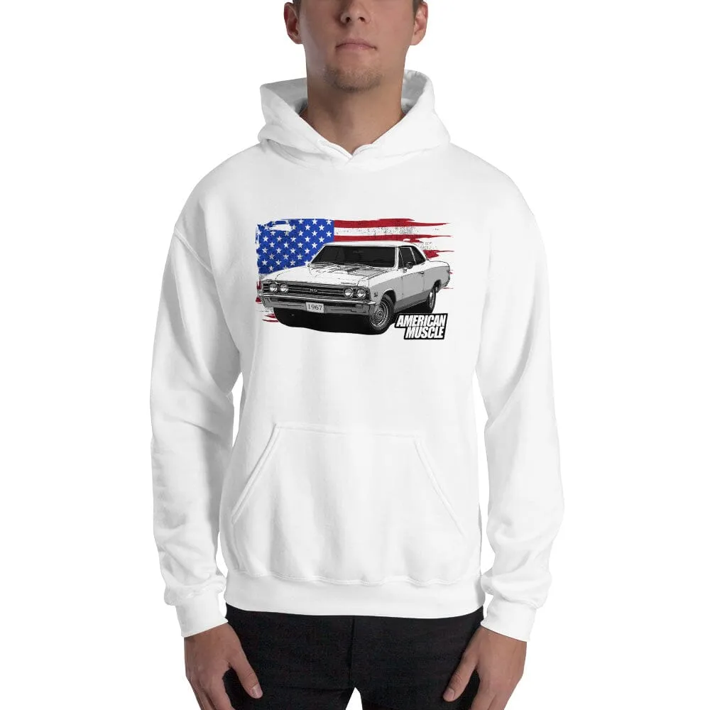 1967 Chevelle Hoodie Sweatshirt With American Flag