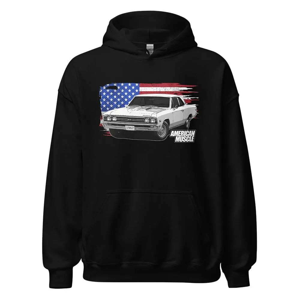 1967 Chevelle Hoodie Sweatshirt With American Flag