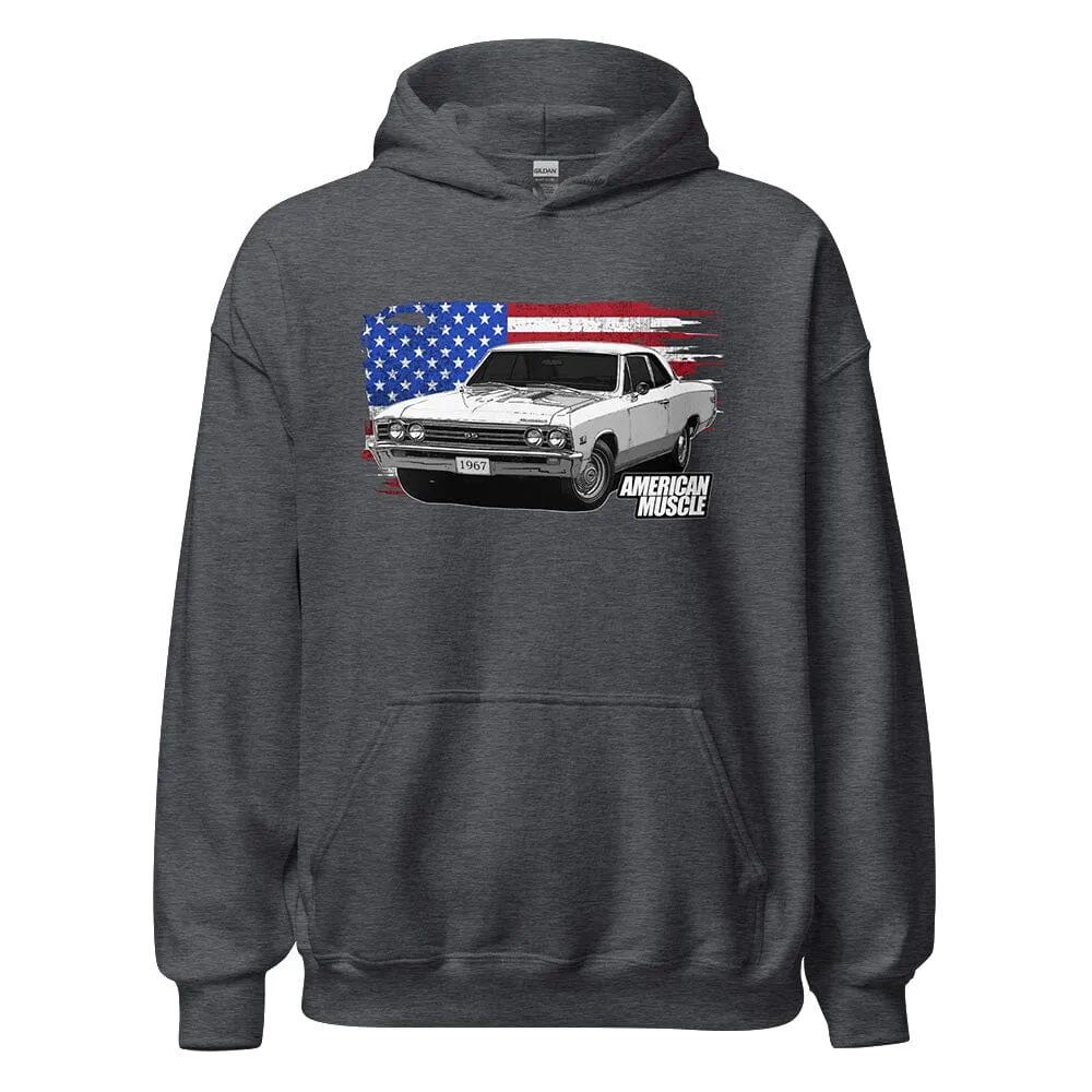 1967 Chevelle Hoodie Sweatshirt With American Flag