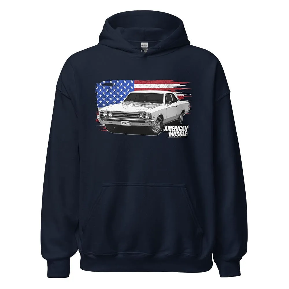 1967 Chevelle Hoodie Sweatshirt With American Flag