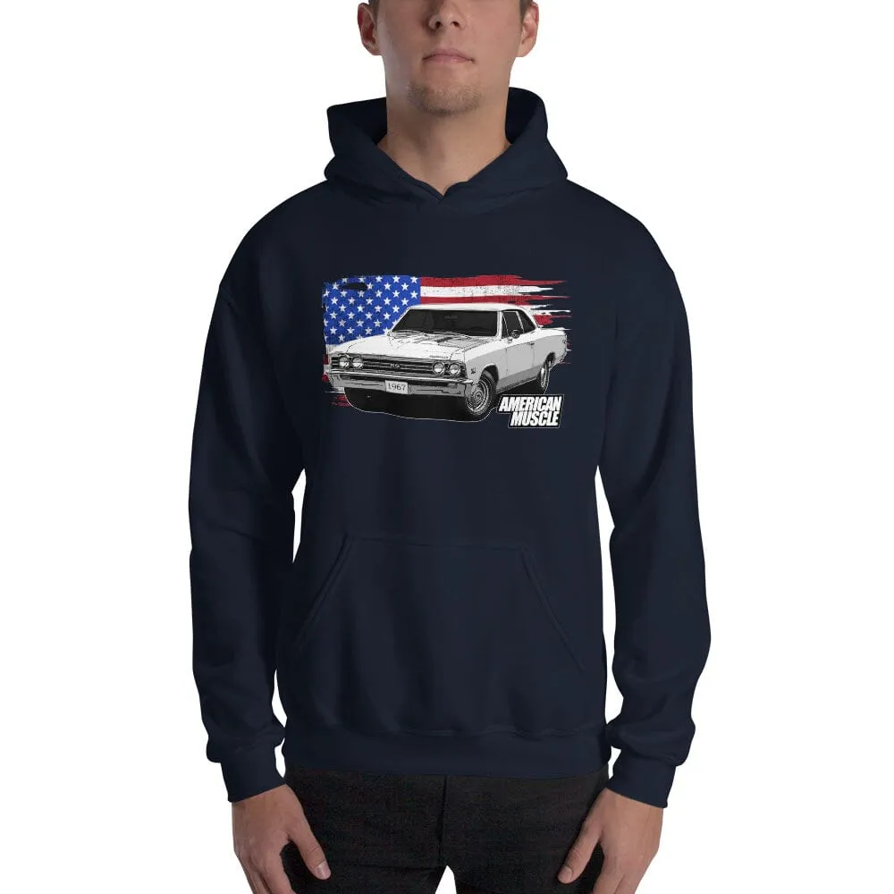 1967 Chevelle Hoodie Sweatshirt With American Flag