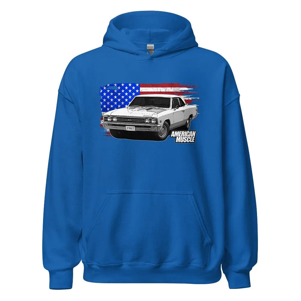 1967 Chevelle Hoodie Sweatshirt With American Flag