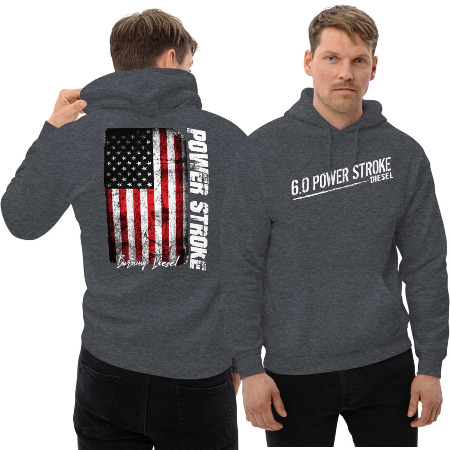 6.0 Powerstroke Hoodie With American Flag Design