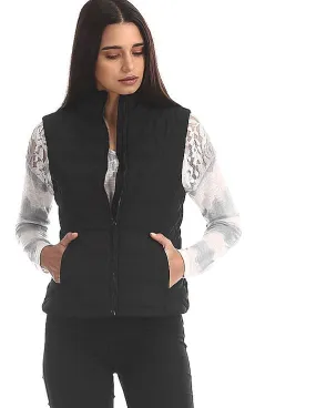 Aeropostale Black Quilted Gilet Jacket