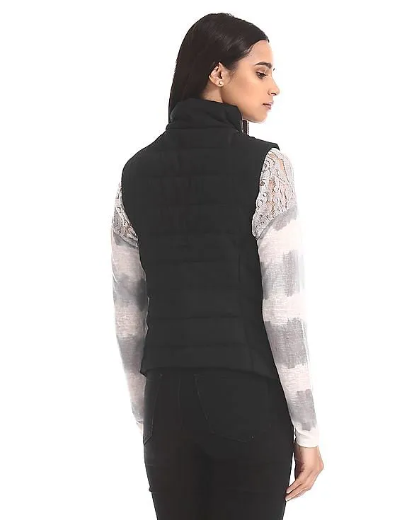 Aeropostale Black Quilted Gilet Jacket