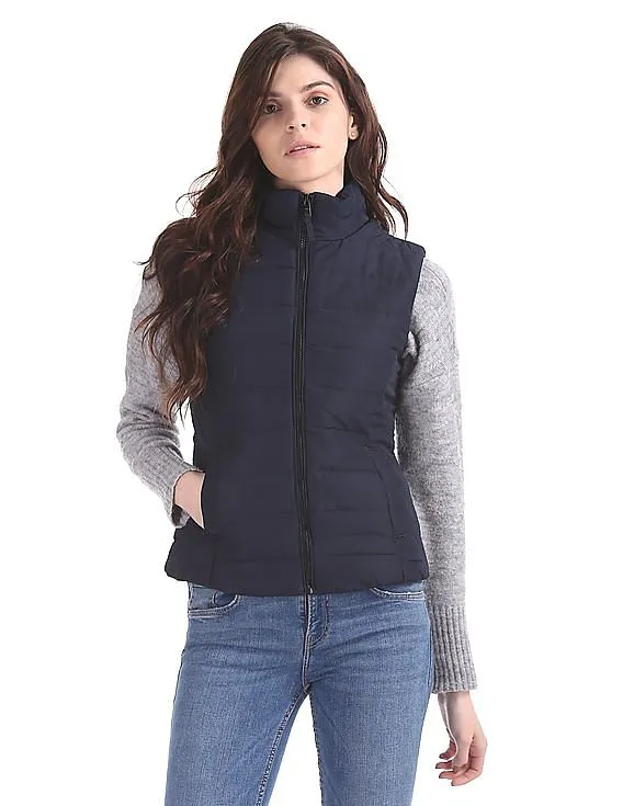 Aeropostale High Neck Quilted Gilet Jacket