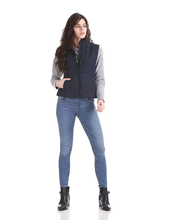 Aeropostale High Neck Quilted Gilet Jacket