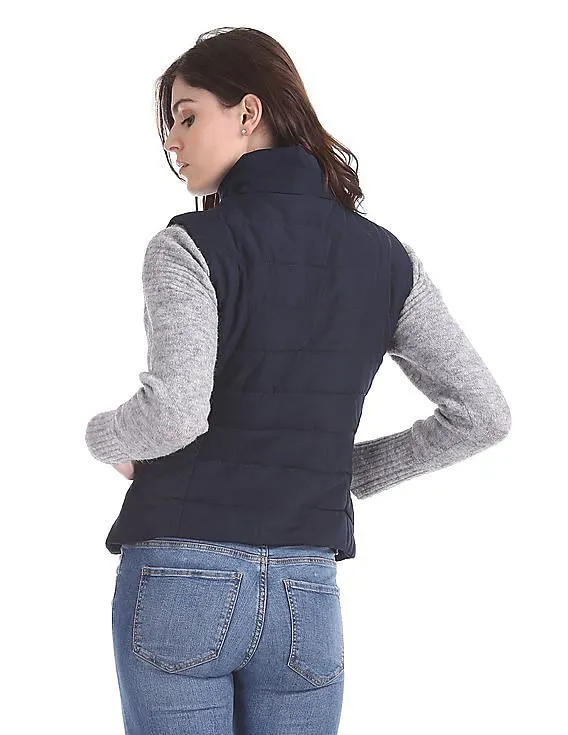 Aeropostale High Neck Quilted Gilet Jacket