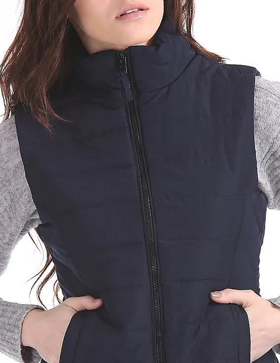 Aeropostale High Neck Quilted Gilet Jacket