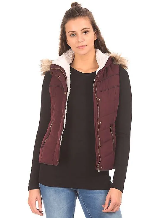 Aeropostale Hooded Padded Gilet Jacket