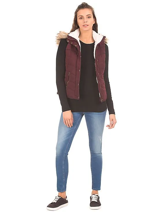 Aeropostale Hooded Padded Gilet Jacket