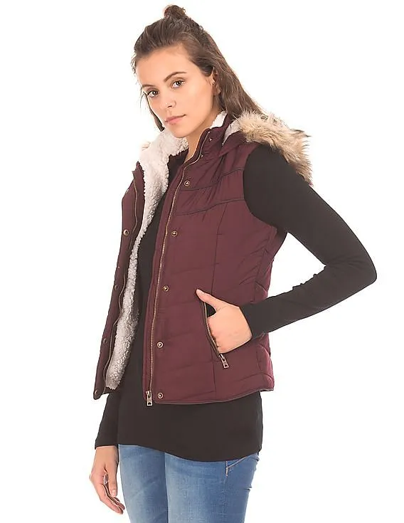 Aeropostale Hooded Padded Gilet Jacket