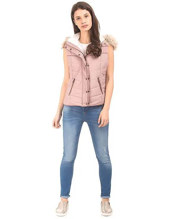 Aeropostale Puffer Hooded Gilet Jacket