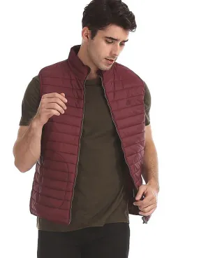 Aeropostale Red Solid Gilet Jacket