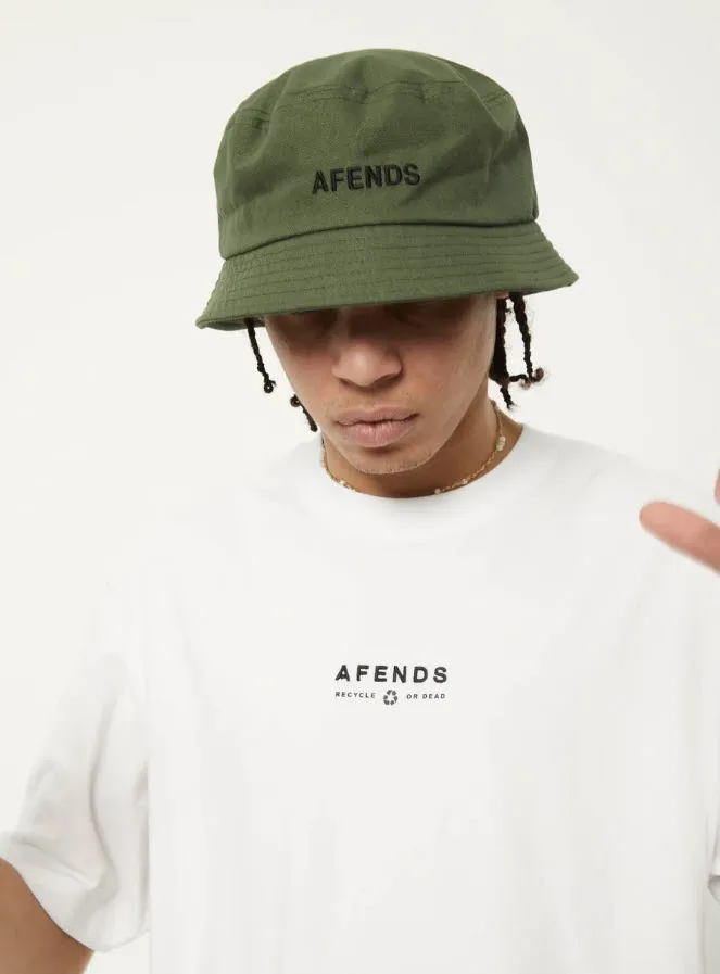 Afends Calico Recycled Retro Logo T-Shirt White