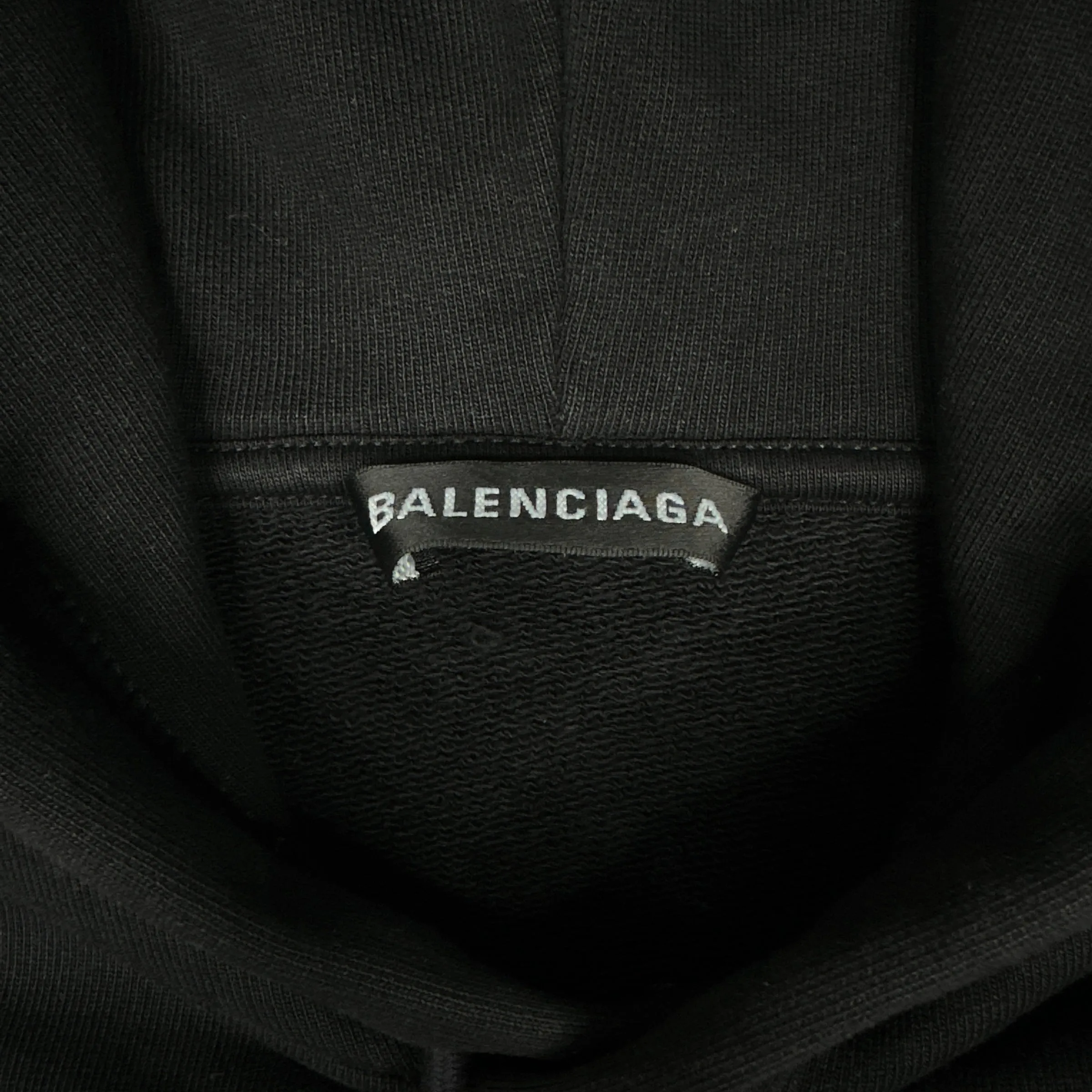 BALENCIAGA BACK LOGO PRINT HOODIE - BLACK (S)