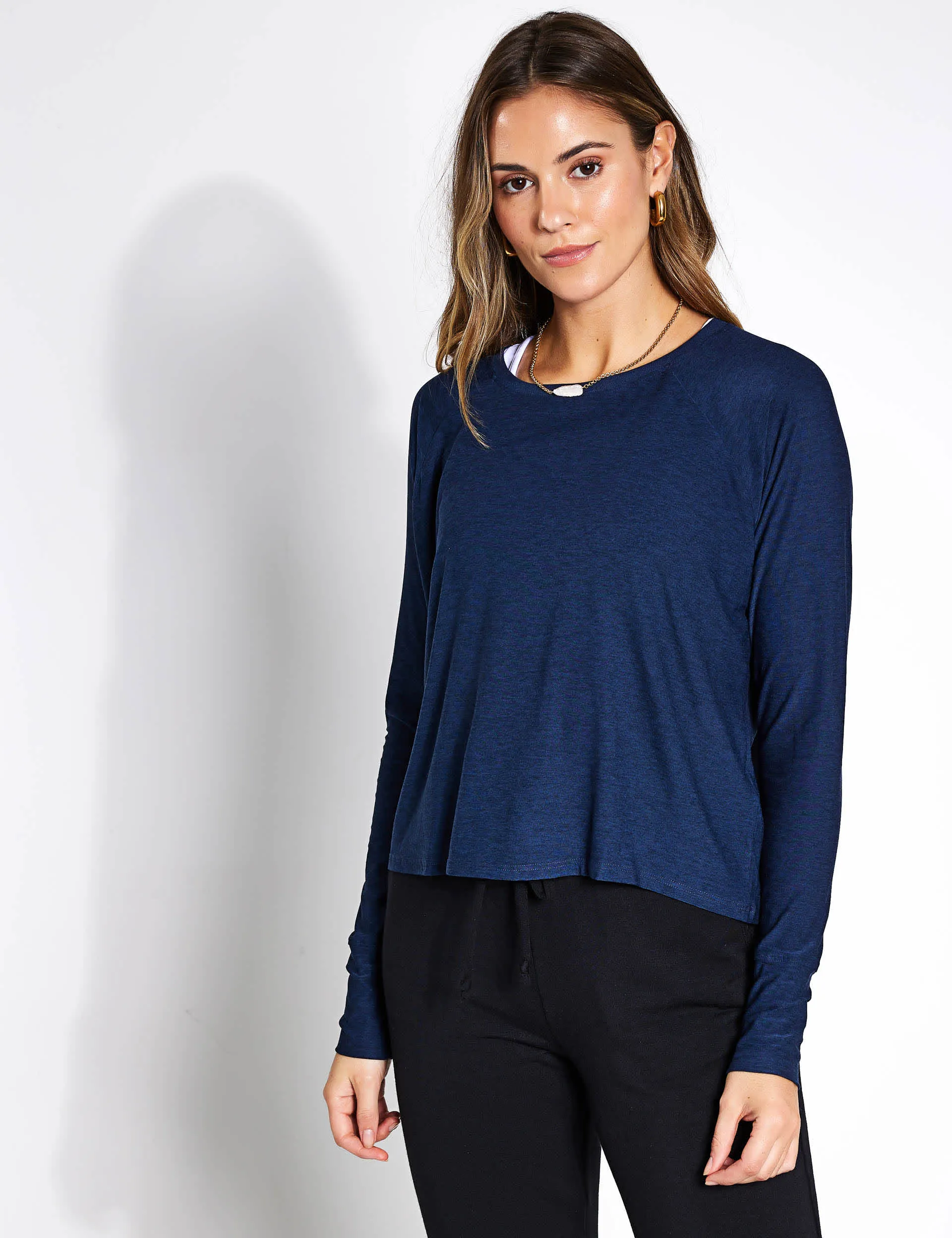 Beyond Yoga Women's Featherweight Daydreamer Sweatshirt - Navy, White,Navy