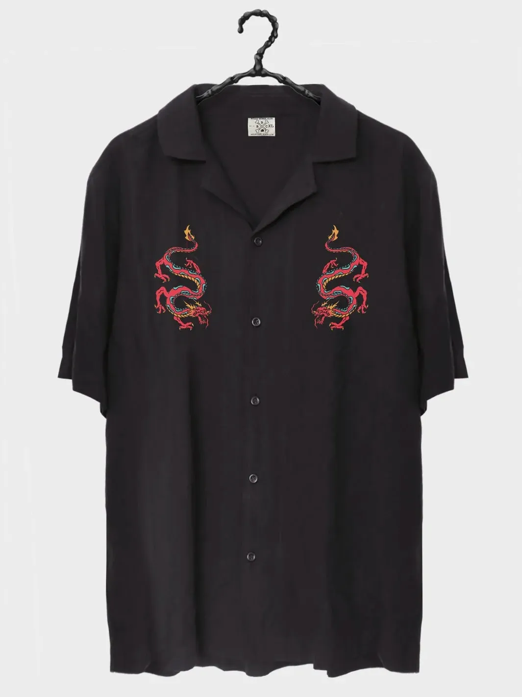 BILLY BONES CLUB DRAGON BOWLO SHIRT - BLACK