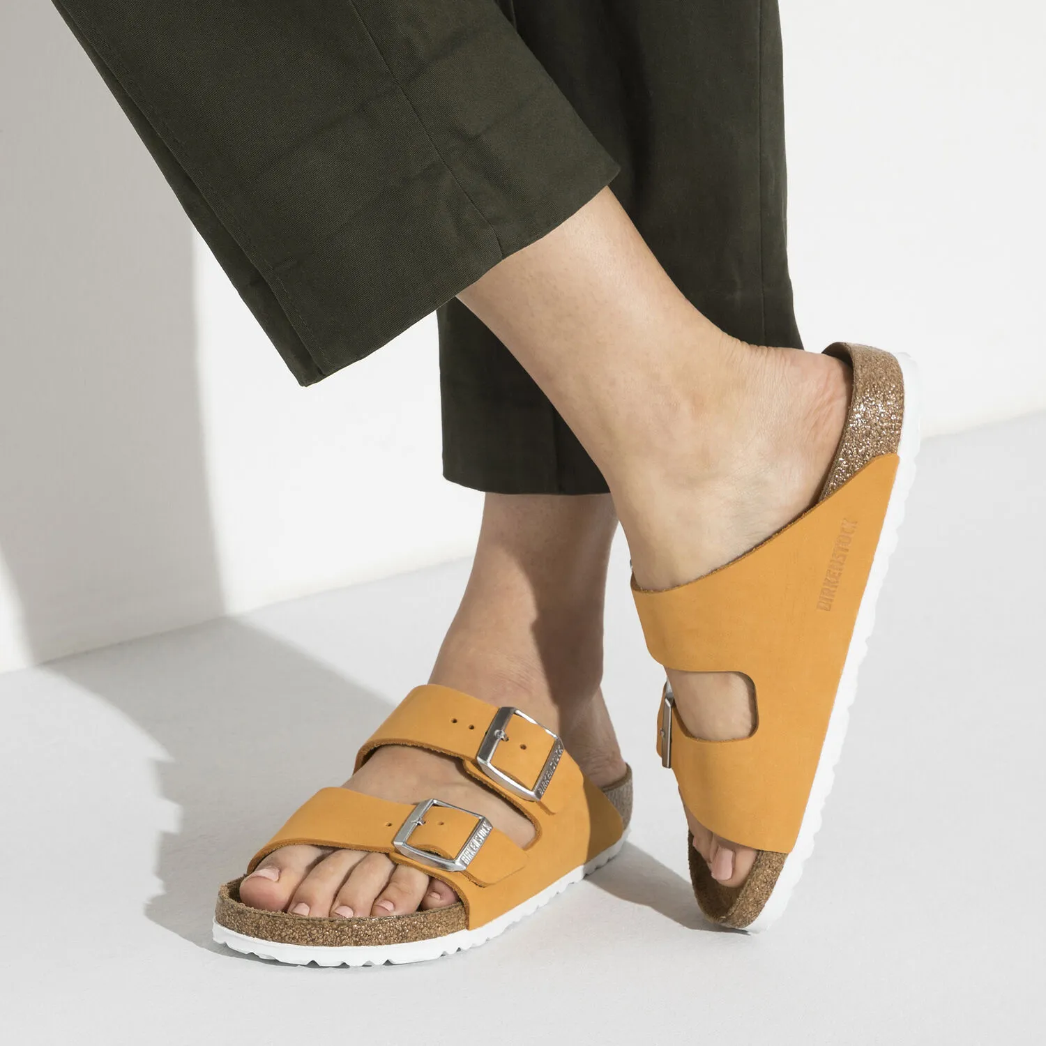 Birkenstock Arizona Soft Footbed- Apricot Nubuck Leather