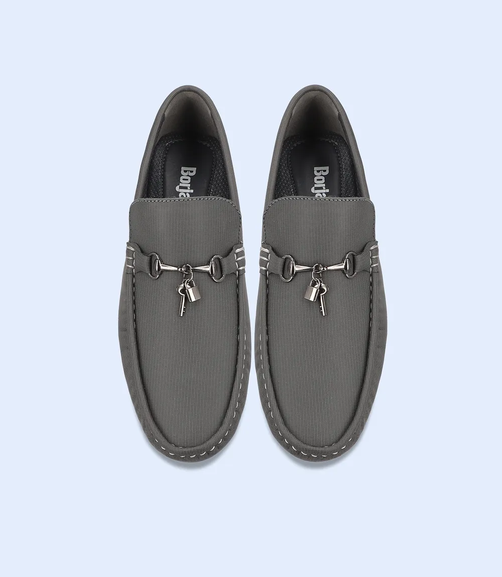 BM5219-GREY-Men Driving Moccasins