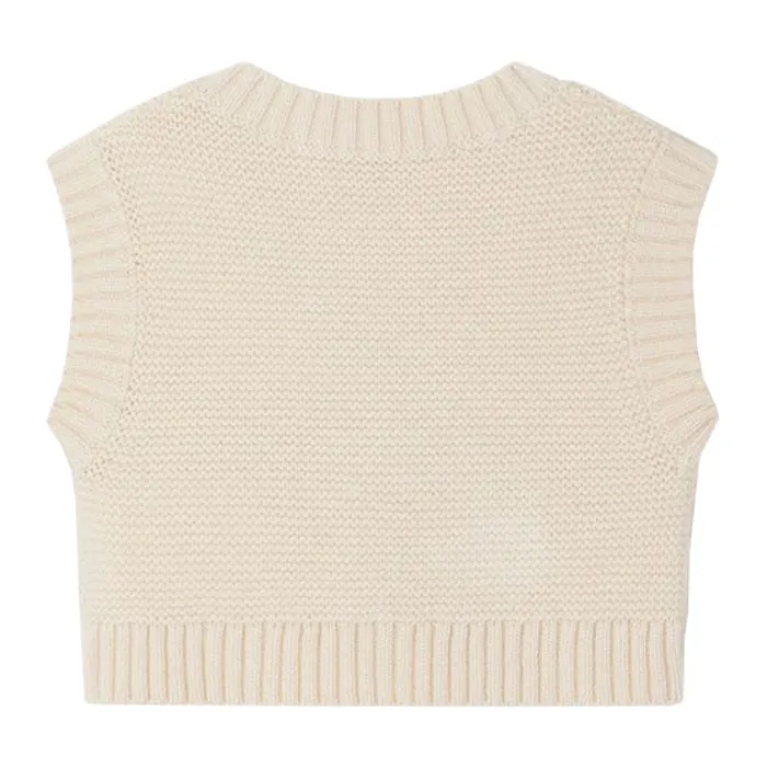 Bonpoint Baby Boe Sweater Vest Milk Cream