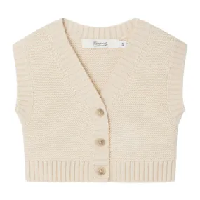 Bonpoint Baby Boe Sweater Vest Milk Cream