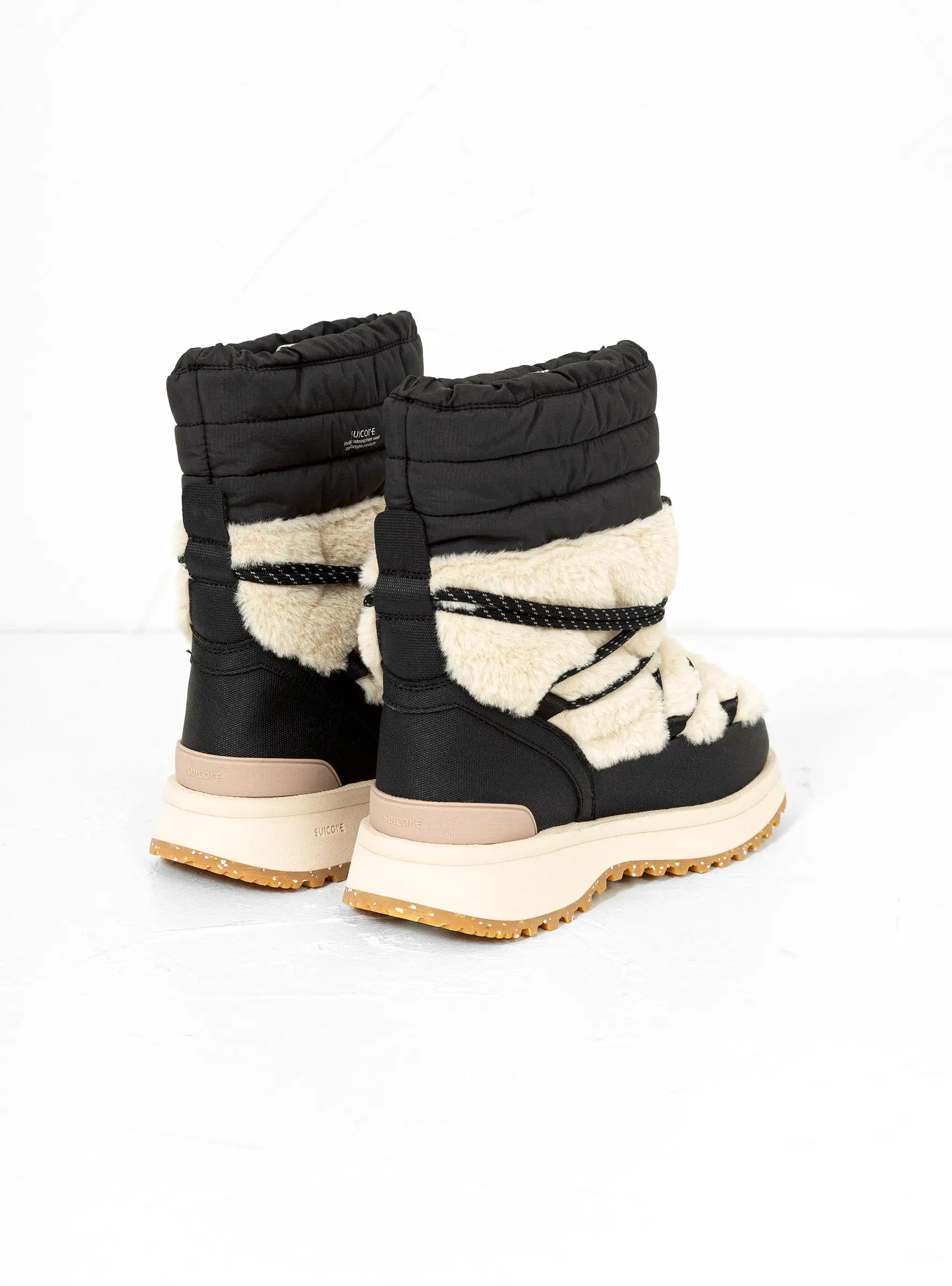 Bower-ab Hi Fur Boots Black & Beige