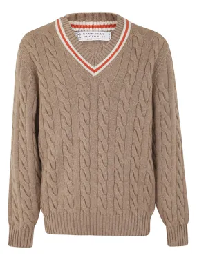 Brunello Cucinelli V-Neck Long Sleeved Sweater