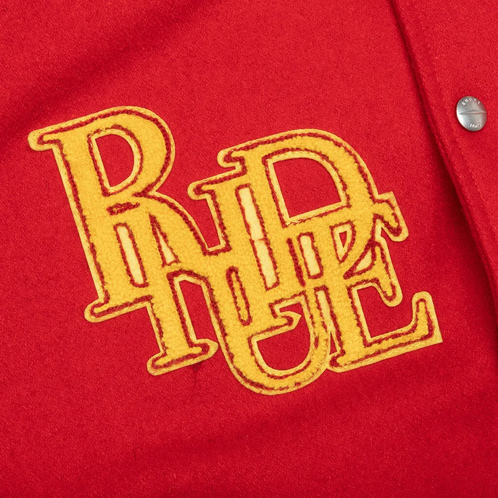 Bull Varsity Jacket - Red/Cream