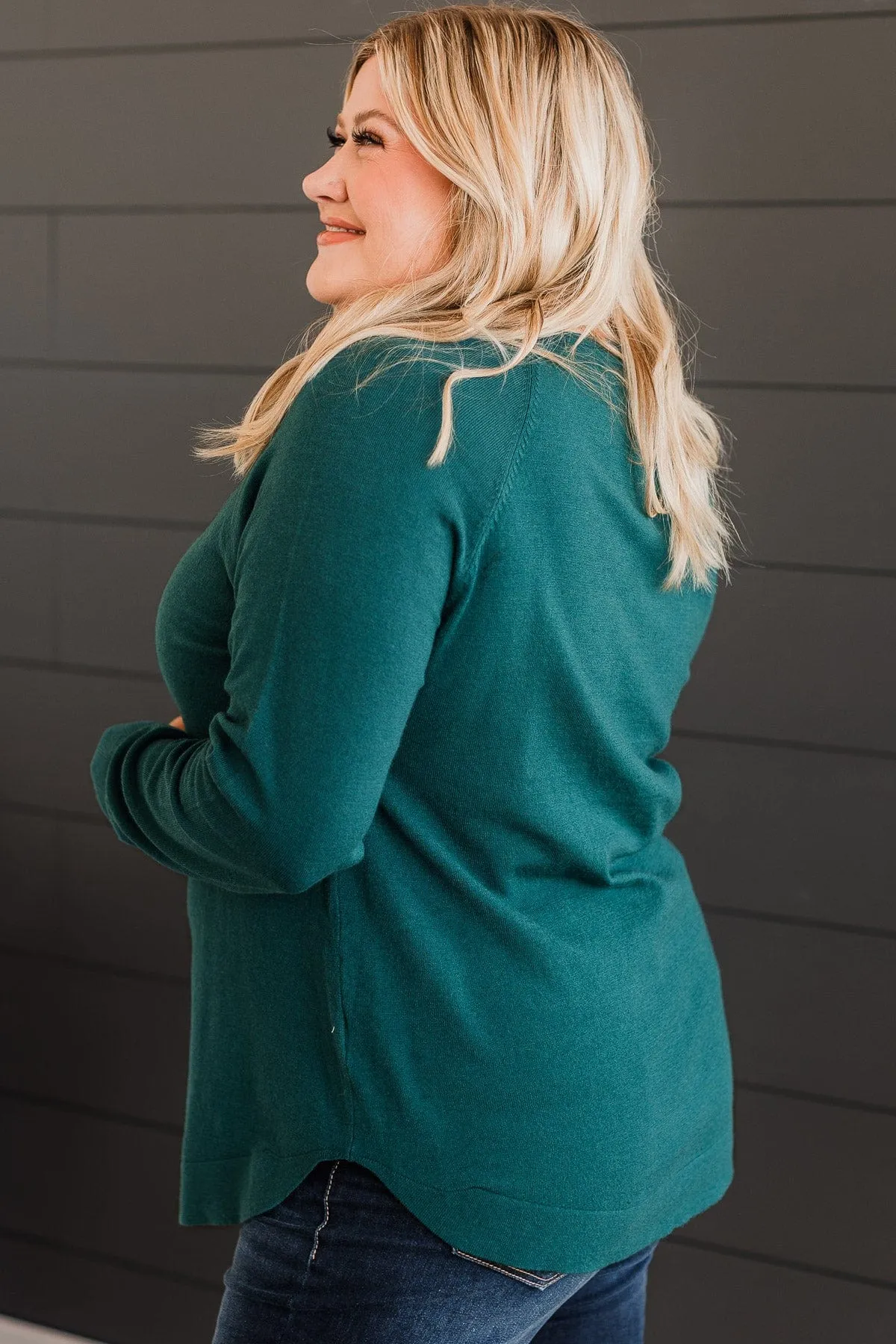 Butter Me Up Knit Sweater- Dark Jade