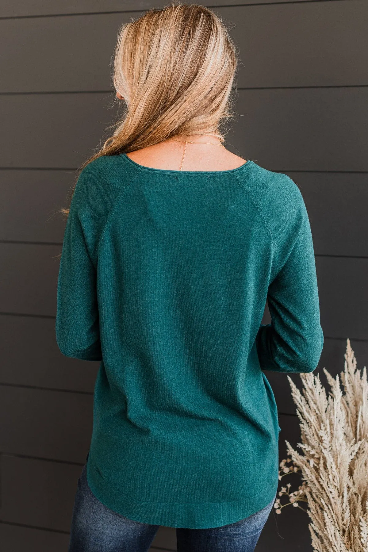 Butter Me Up Knit Sweater- Dark Jade