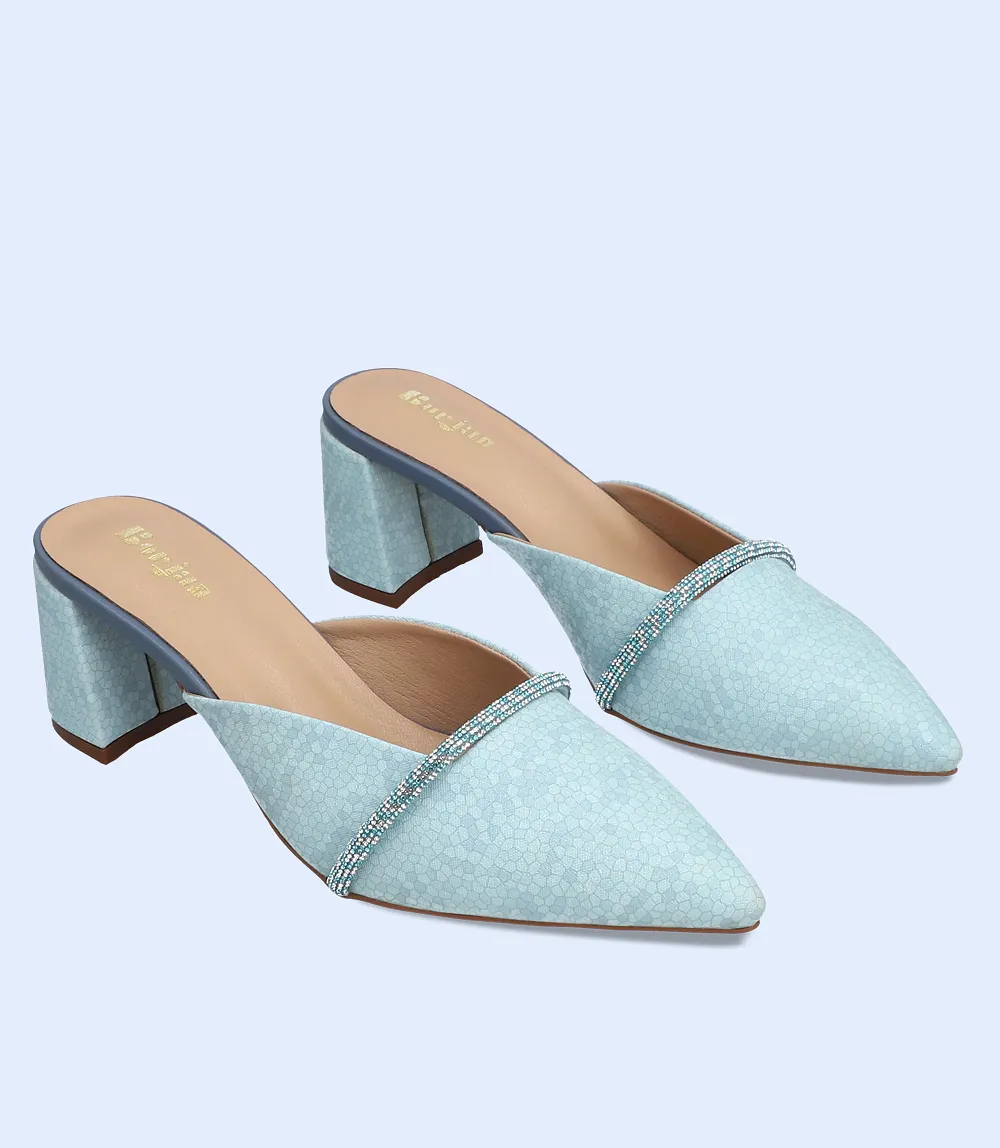 BW8171-BLUE-Women Casual Mules