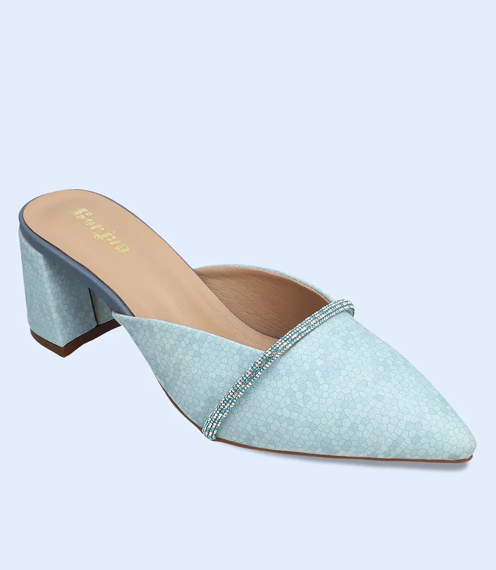 BW8171-BLUE-Women Casual Mules