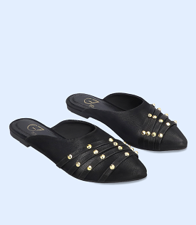 BW8231-BLACK-Women Casual Mules