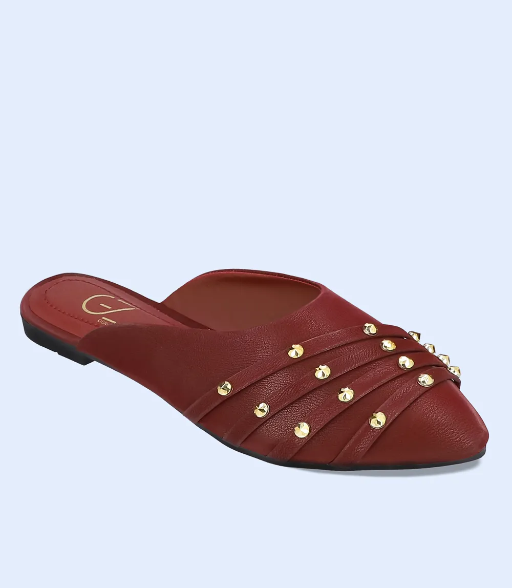 BW8231-MAROON-Women Casual Mules