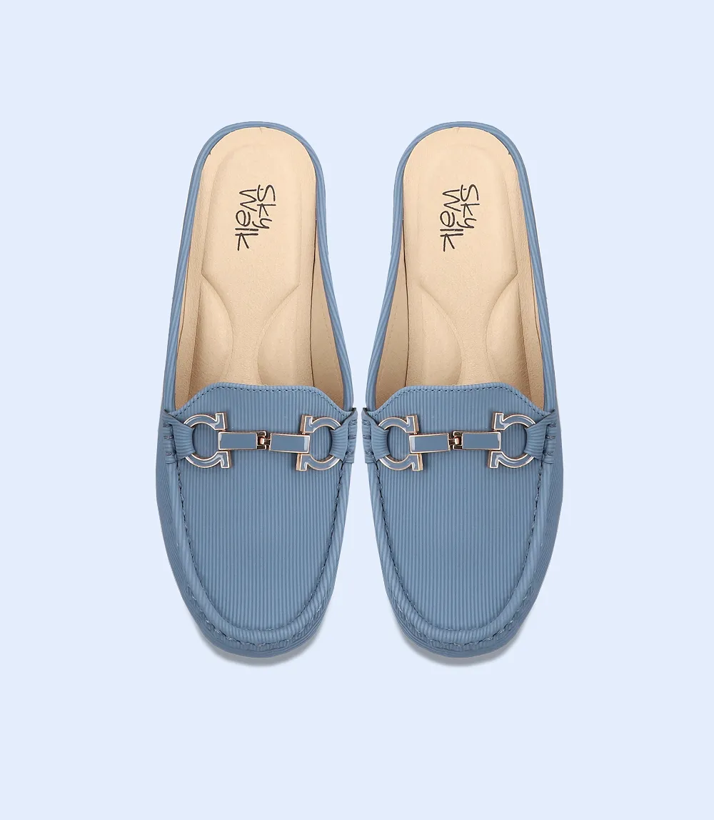 BW8283-BLUE-Women Comfort Mules