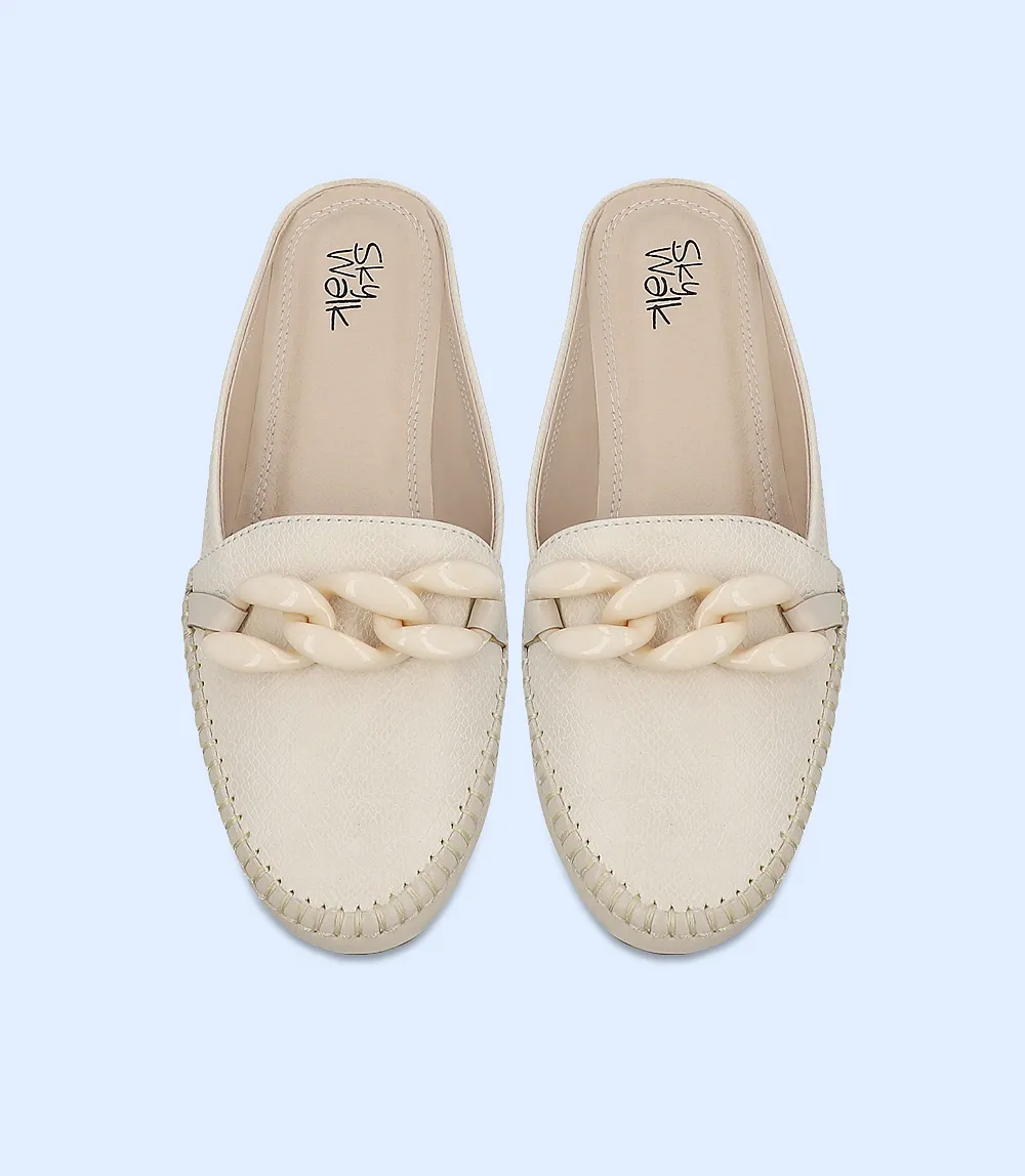 BW8290-IVORY-Women Comfort Mules