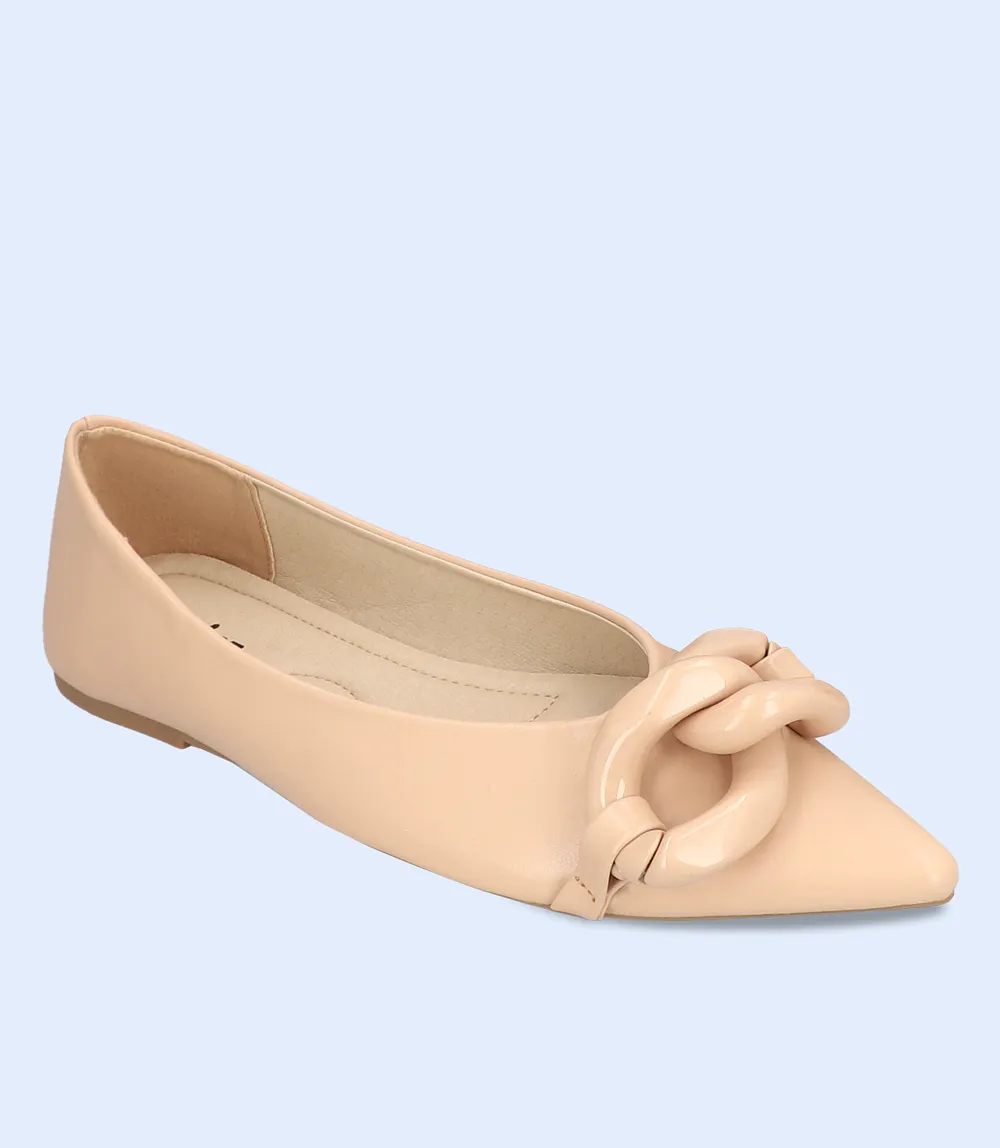 BW8476-BEIGE-Women Casual Pumps