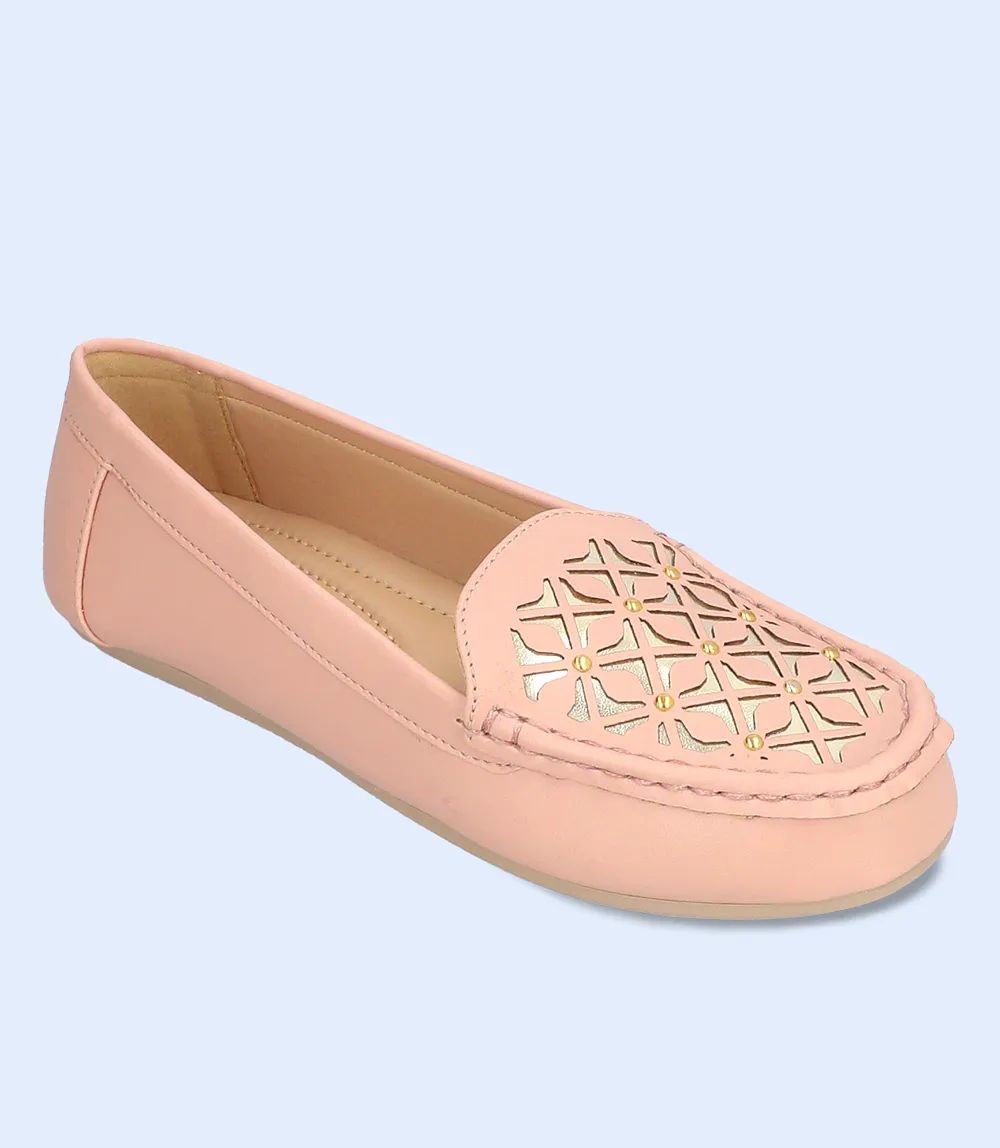 BW8602-PINK-Women Casual Moccasins