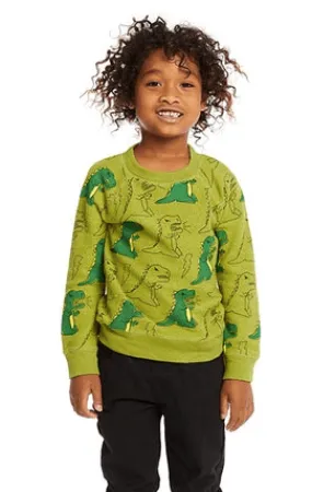 Chaser Kids Dino Sweater in Lima Bean