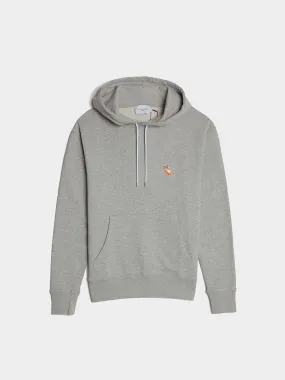 Chillax Fox Patch Classic Hoodie, Grey Melange