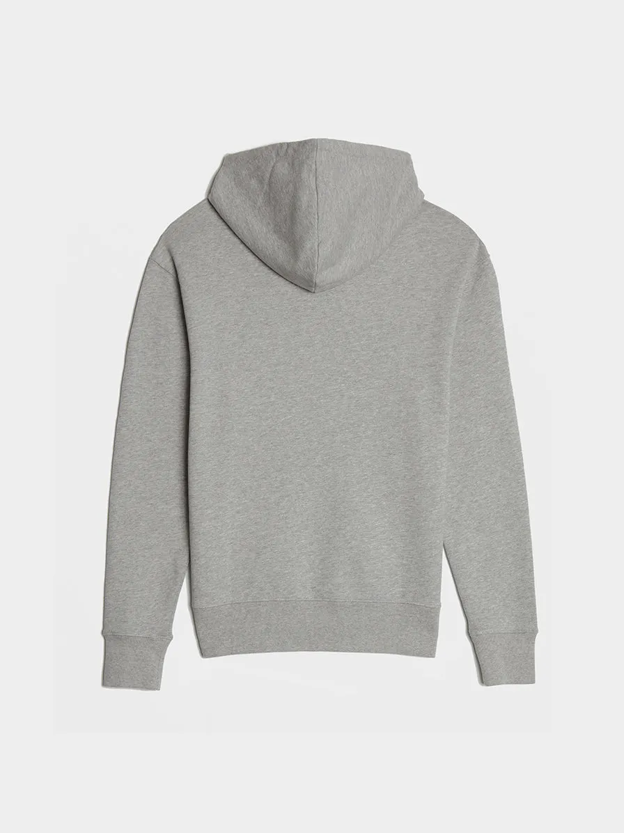 Chillax Fox Patch Classic Hoodie, Grey Melange