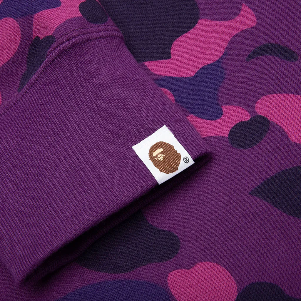 Color Camo Shark Full Zip Hoodie - Purple