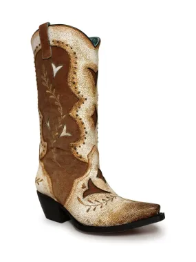 Corral Womens Brown Embroidery Cutout Boots