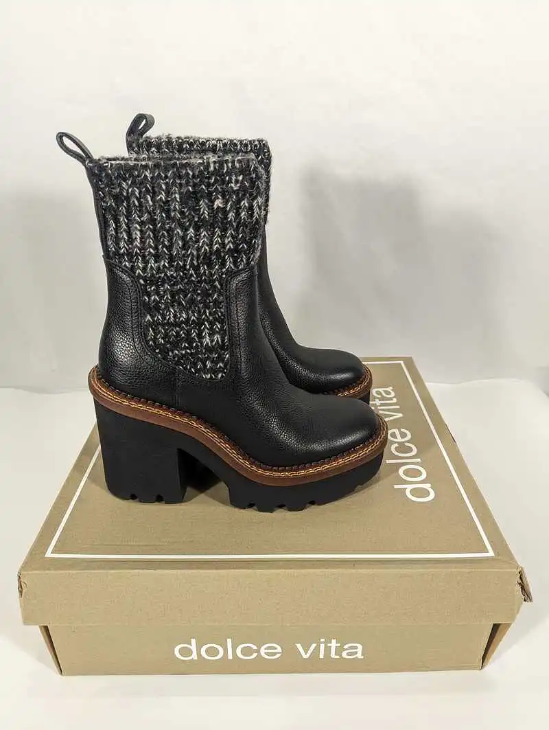 DRAGO BOOTS BLACK LEATHER - re:vita