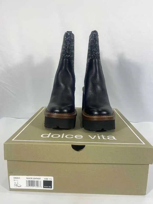 DRAGO BOOTS BLACK LEATHER - re:vita