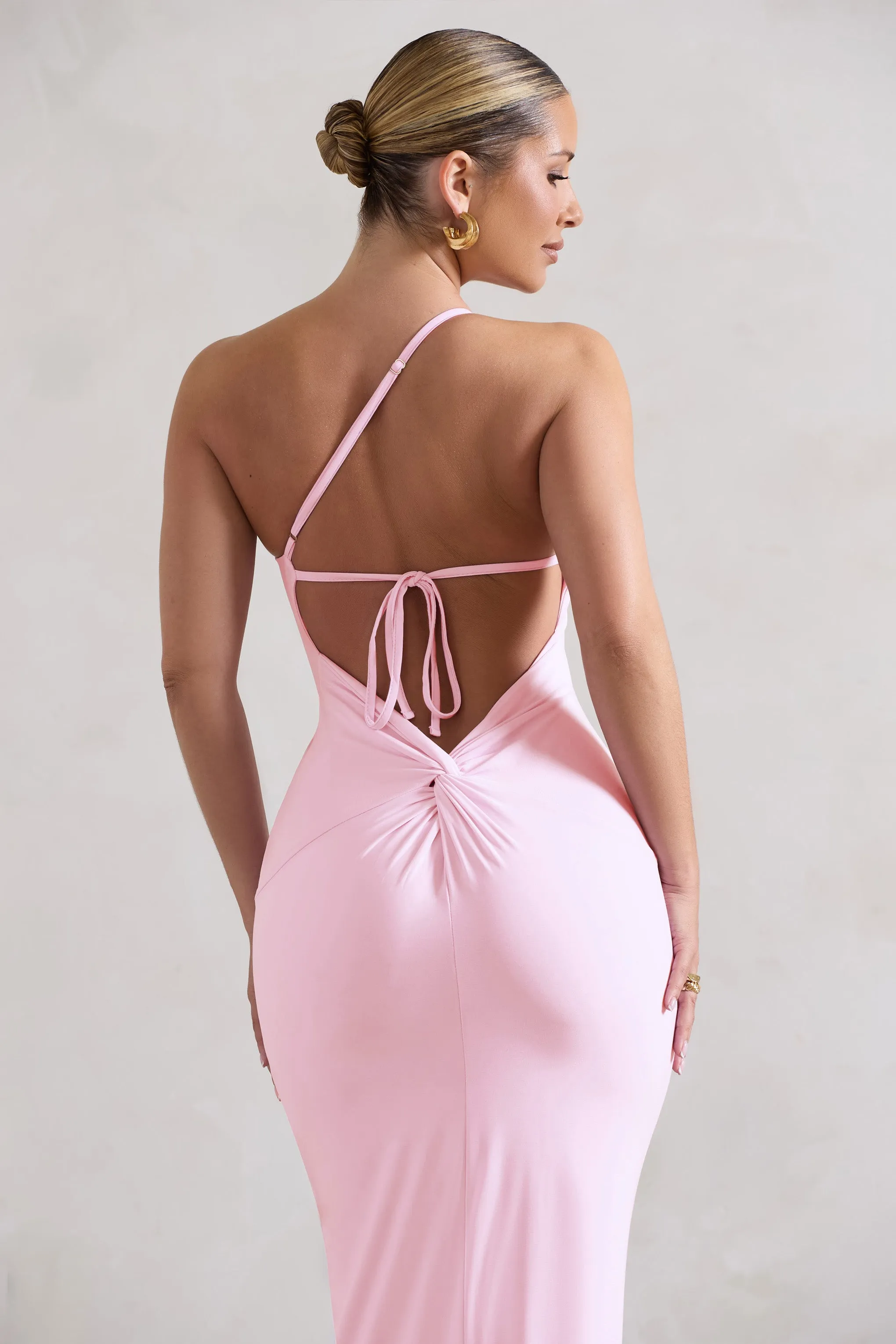 Dressing Up | Pink One Shoulder Maxi Dress With Open Back Detail