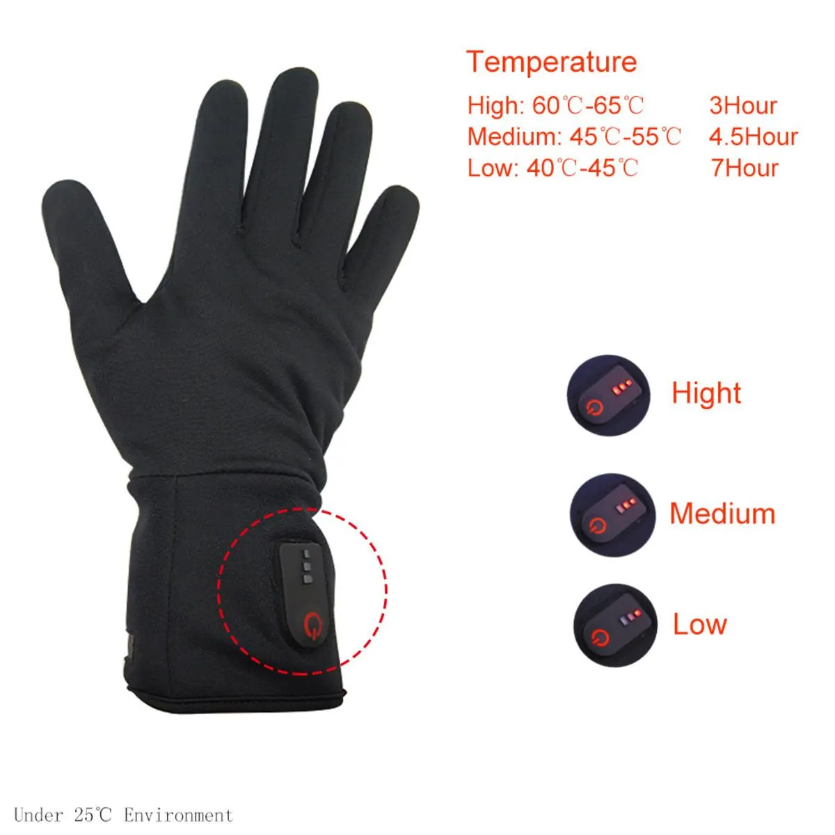 Dr.Warm Factory Rechargeable Battery Electric Winter Inner Thin Heated Gloves