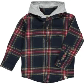 Dyer Blue Plaid Hooded L/S Shirt